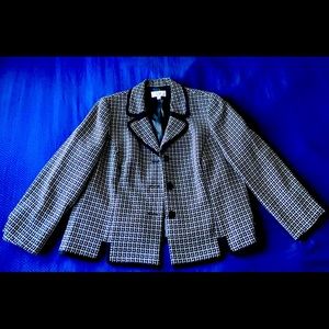 Le Suit Women’s 3-button Framed Plaid Jacket